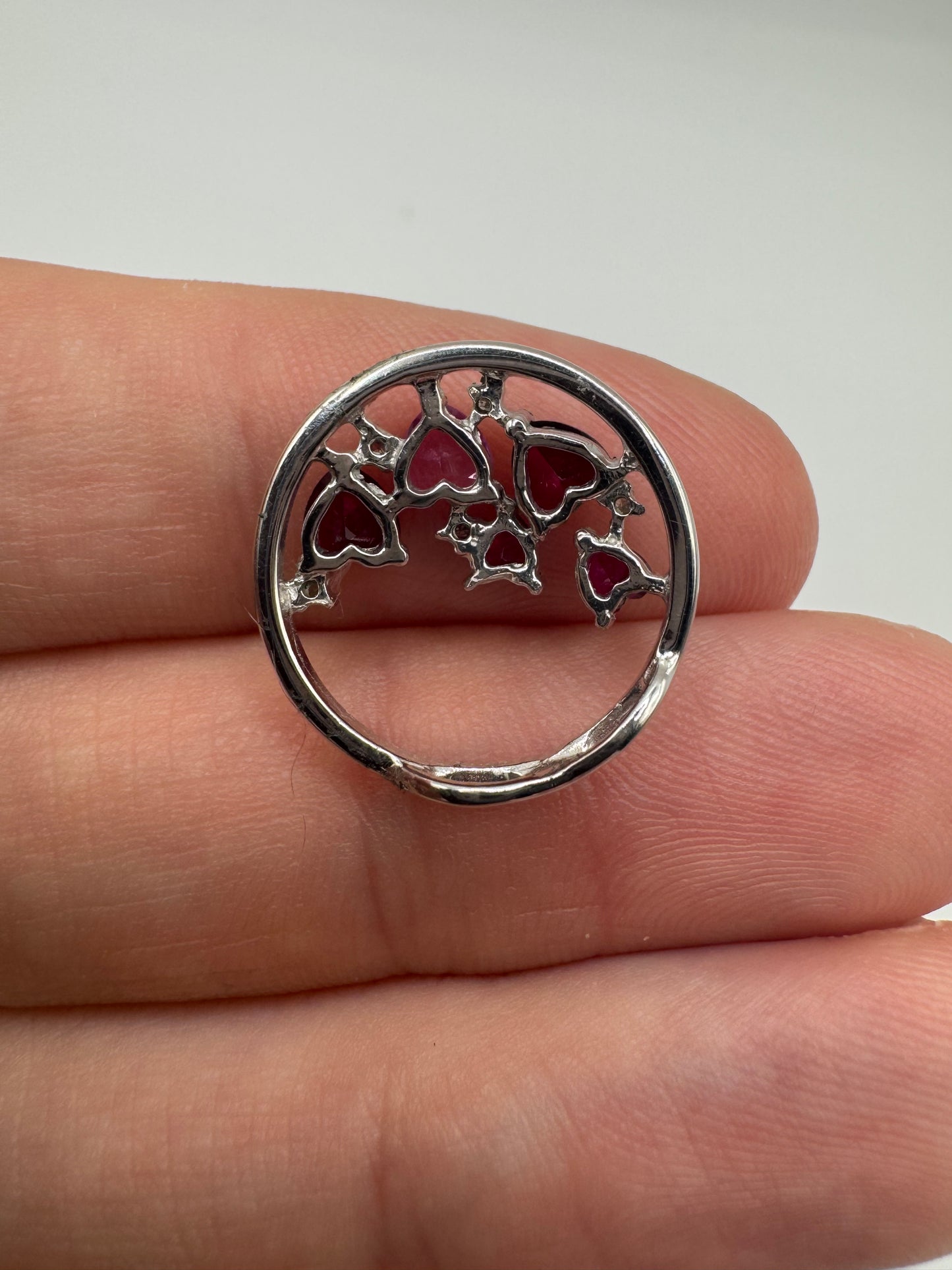 9ct white gold multi-gem and diamond pendant