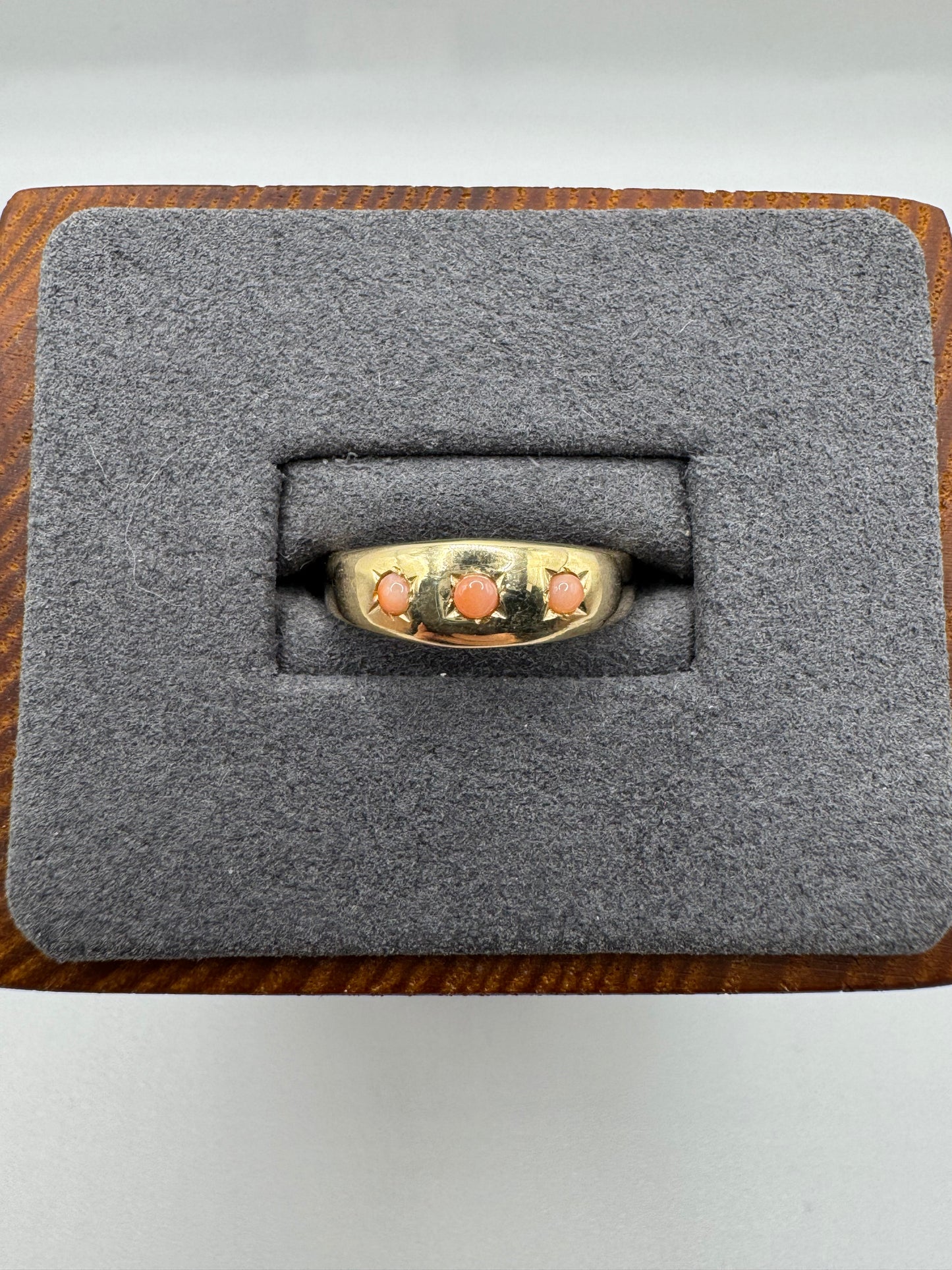 9ct gold coral gypsy ring