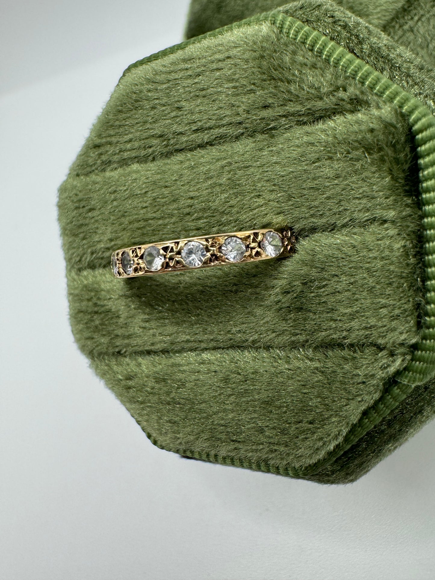 Vintage 9ct gold paste eternity ring