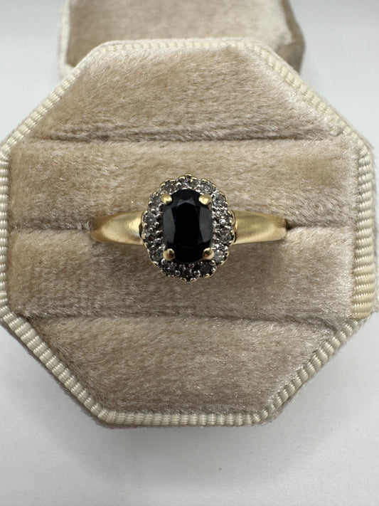 9ct gold sapphire and diamond ring