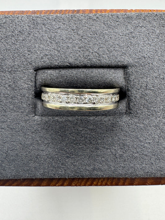9ct white gold diamond three quarter eternity ring