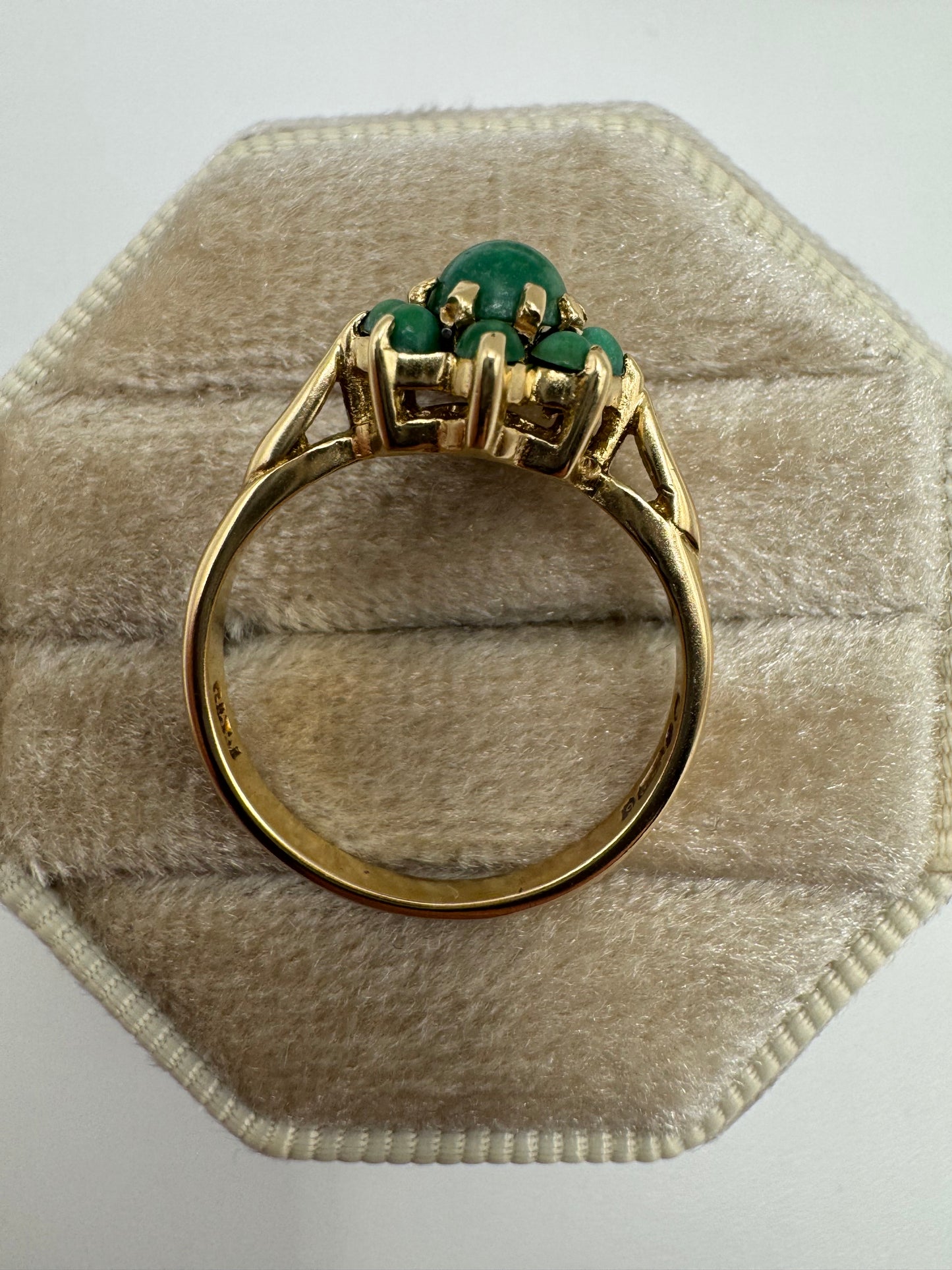 9ct gold turquoise cluster ring