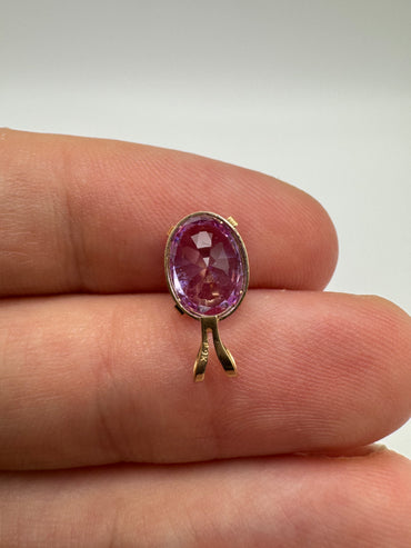 9ct gold purple cz pendant