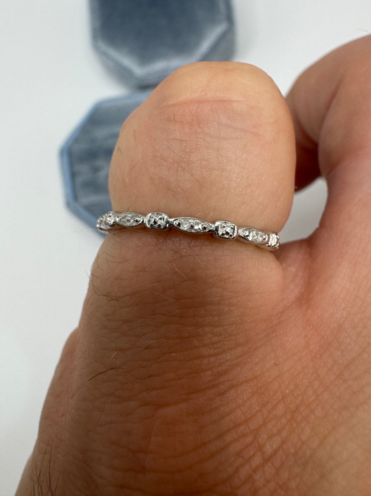 9ct white gold diamond half eternity ring