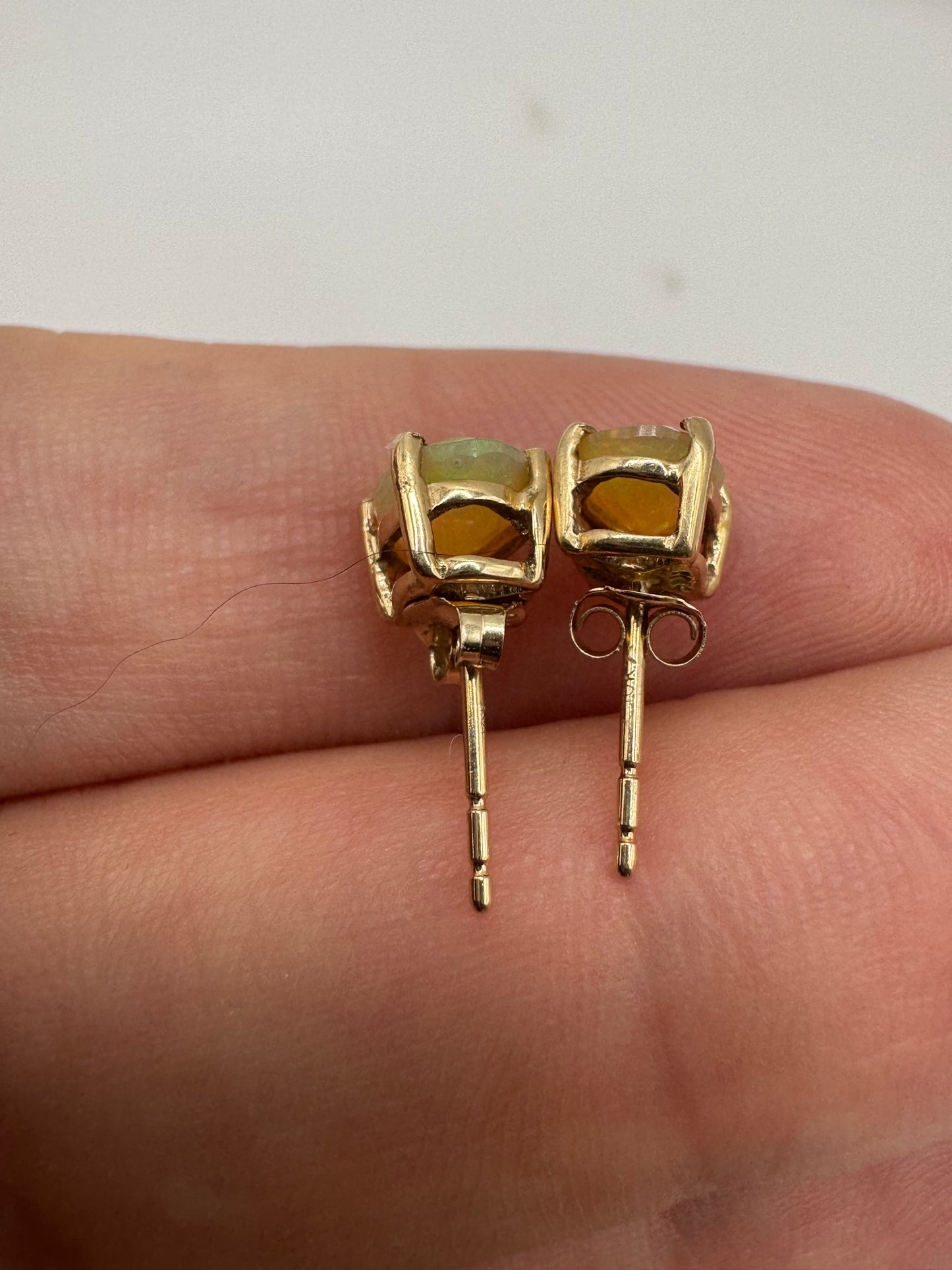 9ct gold opal earrings