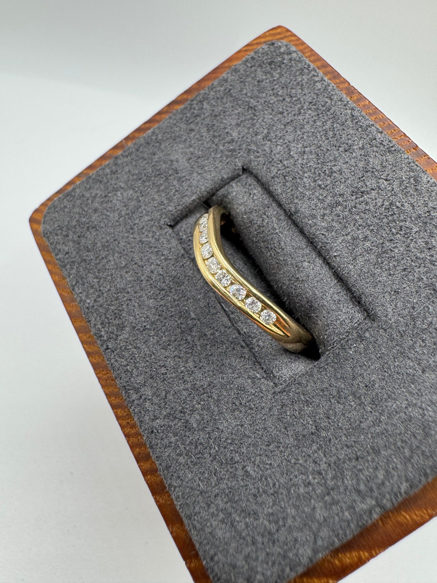 9ct gold diamond wishbone ring