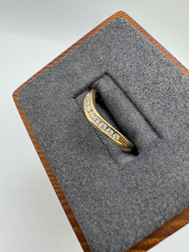 9ct gold diamond wishbone ring