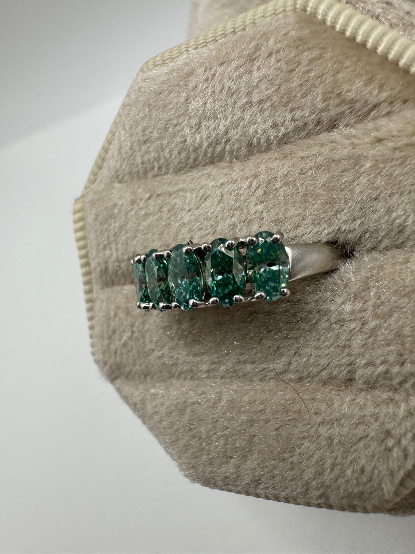 9ct white gold moissanite ring