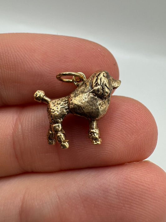 Heavy 9ct gold poodle charm
