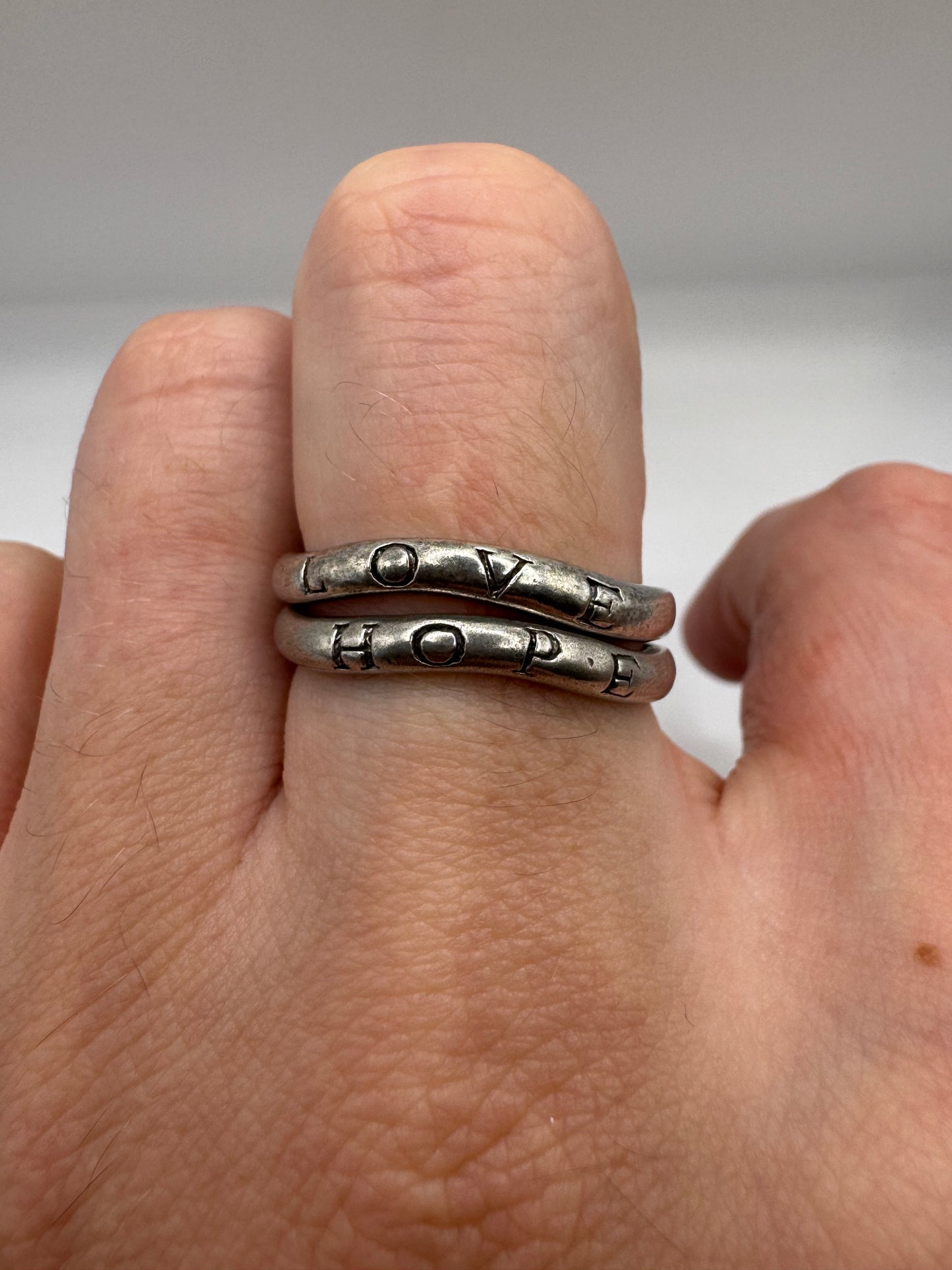 Silver “Love” and “Hope” ring (9.5-T)