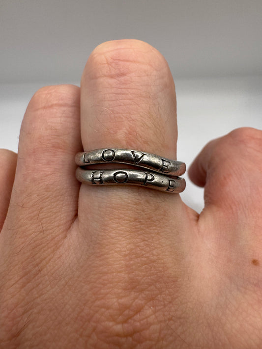 Silver “Love” and “Hope” ring (9.5-T)