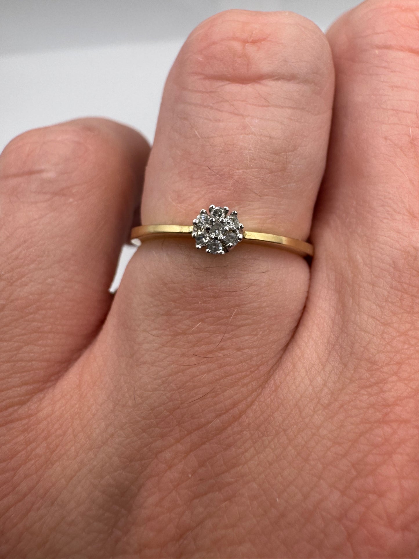 14ct gold diamond cluster ring