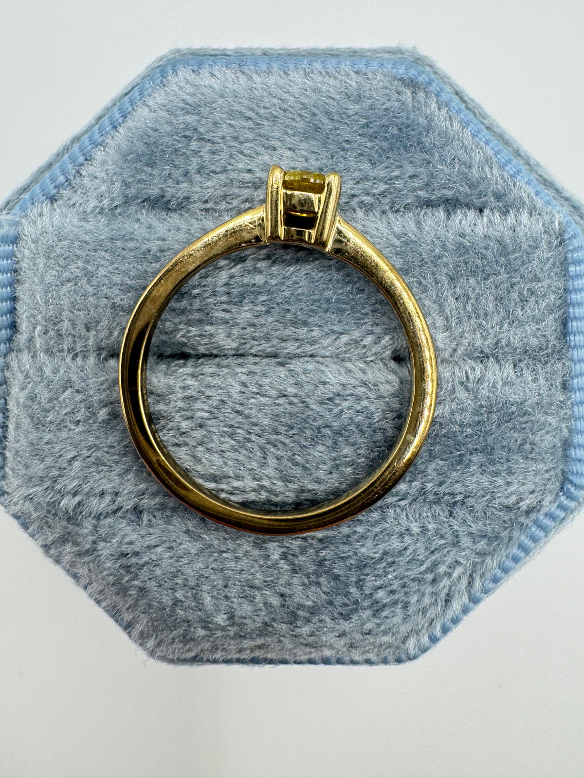 9ct gold yellow diamond solitaire ring