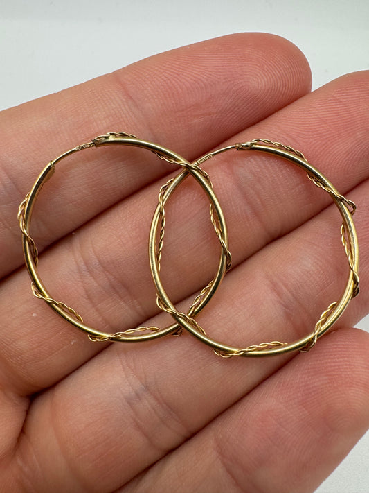 9ct gold creole earrings