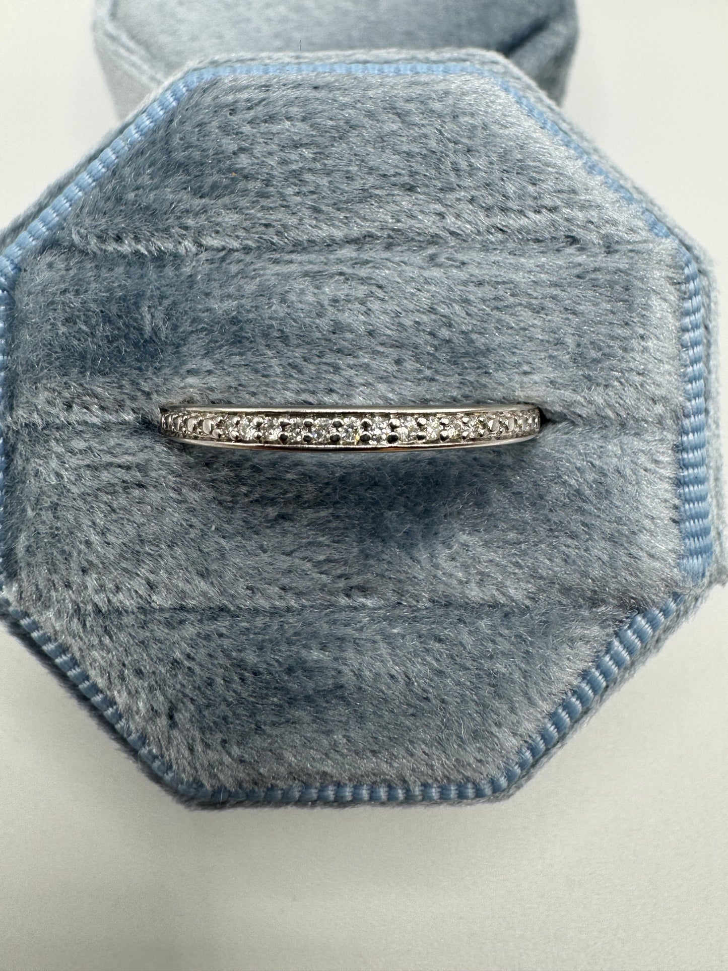 9ct white gold diamond half eternity ring
