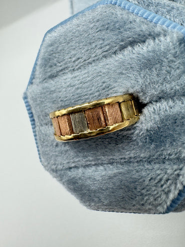 9ct tri-gold ring