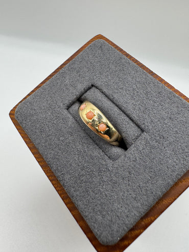 9ct gold coral gypsy ring