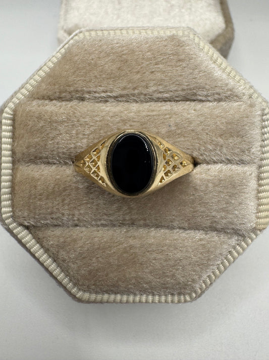 9ct gold onyx signet ring