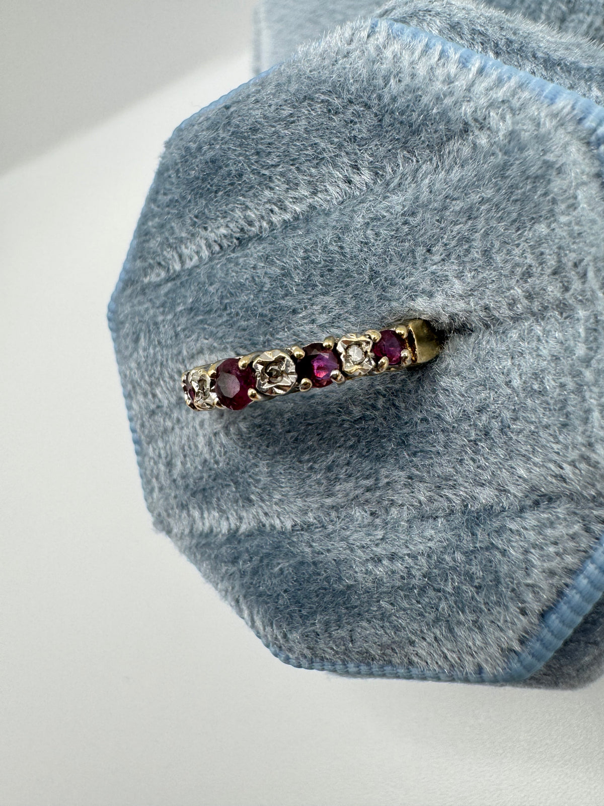 9ct gold ruby and diamond ring