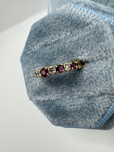 9ct gold ruby and diamond ring