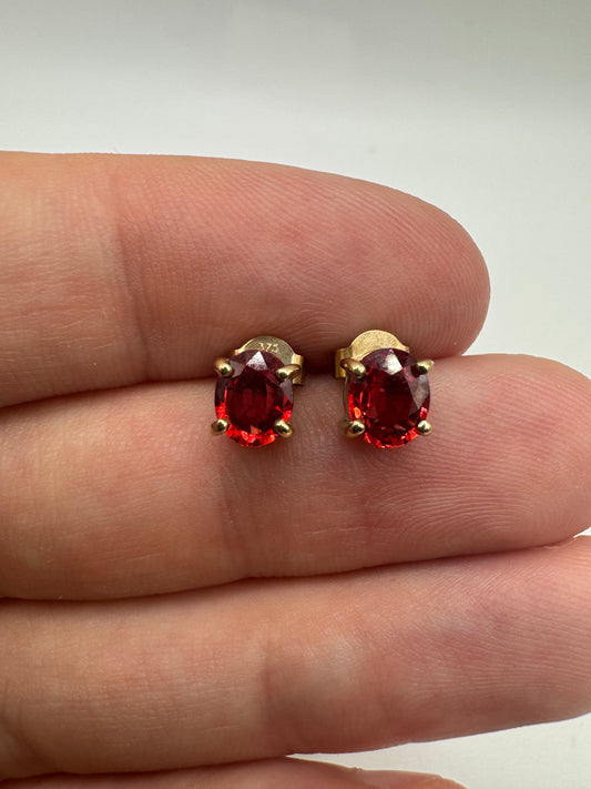 9ct gold spinel earrings