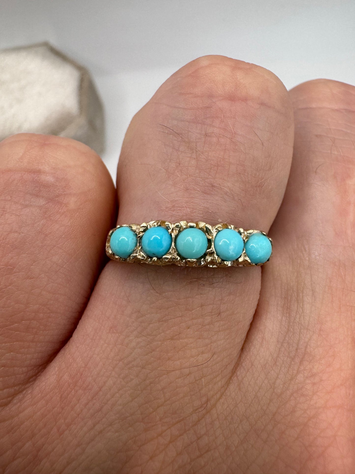 9ct gold turquoise ring