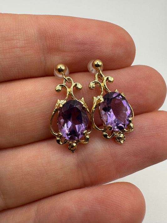 9ct gold amethyst earrings