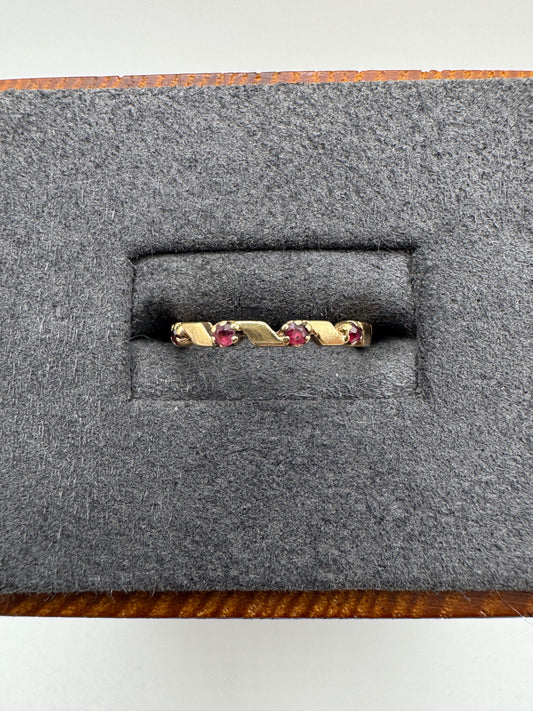 9ct gold ruby half eternity band