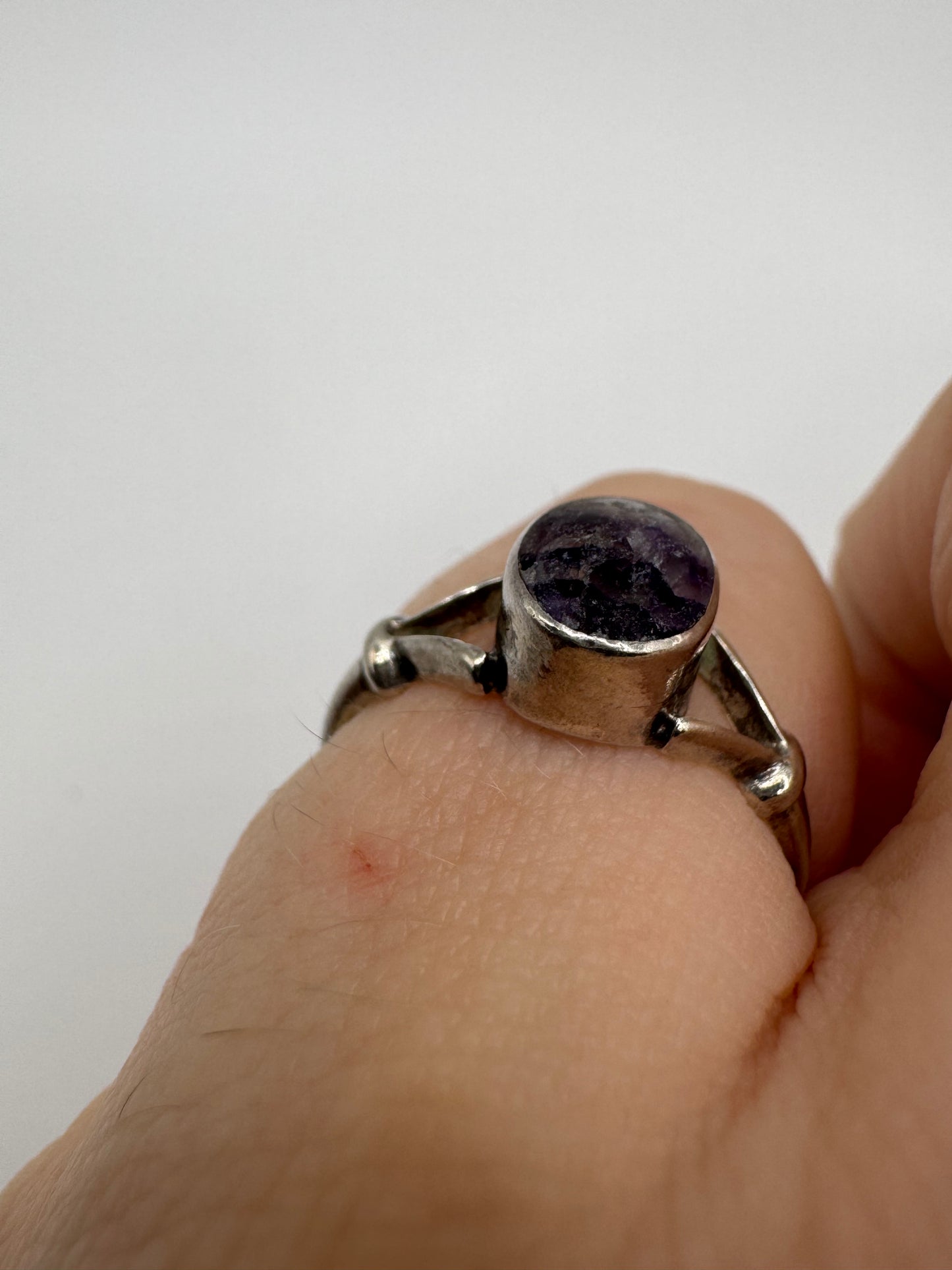Silver blue john ring