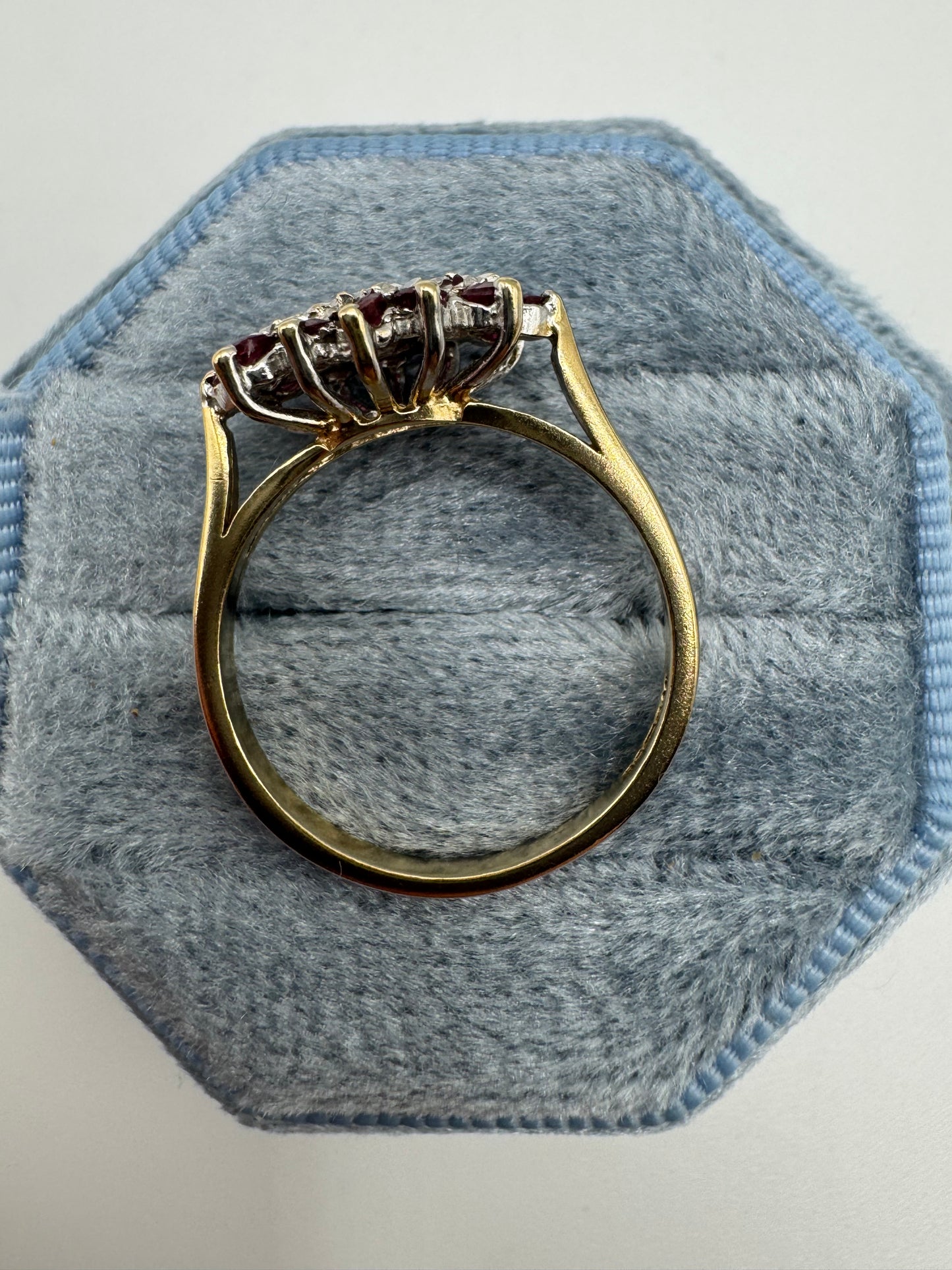 9ct gold ruby and diamond ring