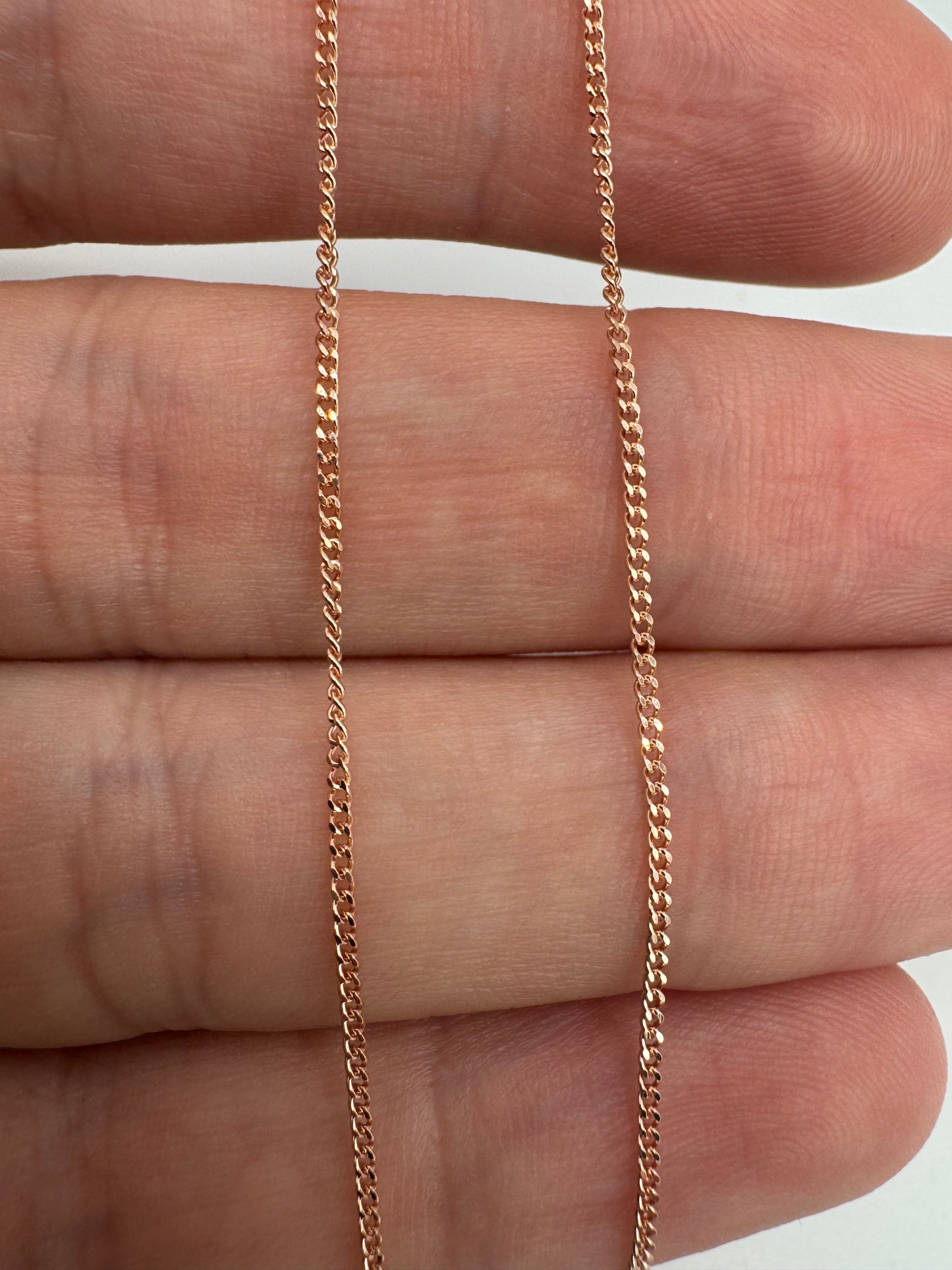 9ct rose gold curb chain 18