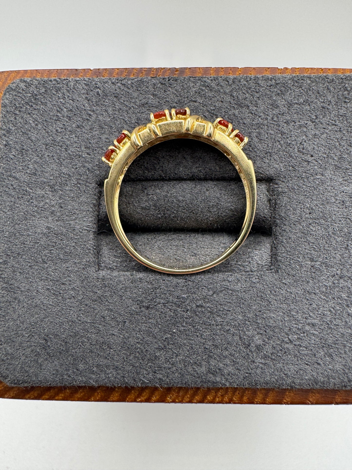 9ct gold fire opal ring