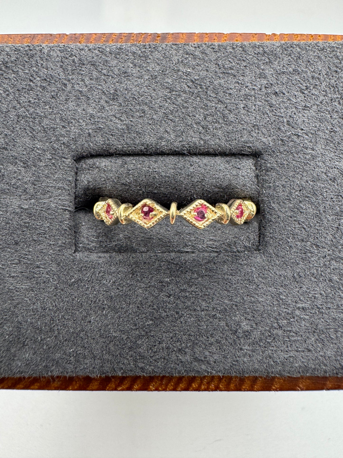 9ct gold ruby 3/4 eternity ring