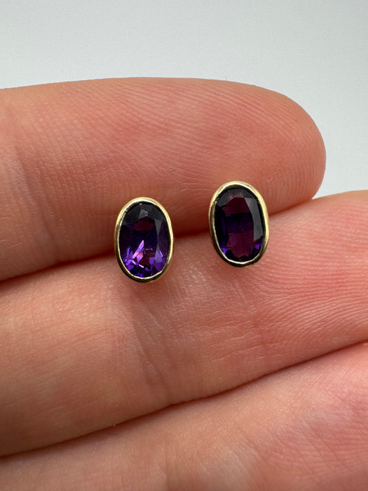 9ct gold amethyst earrings