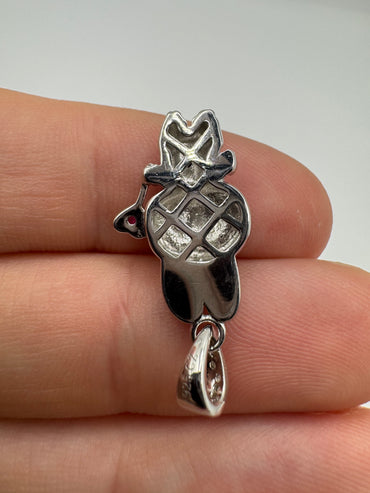 Silver enamelled character charm