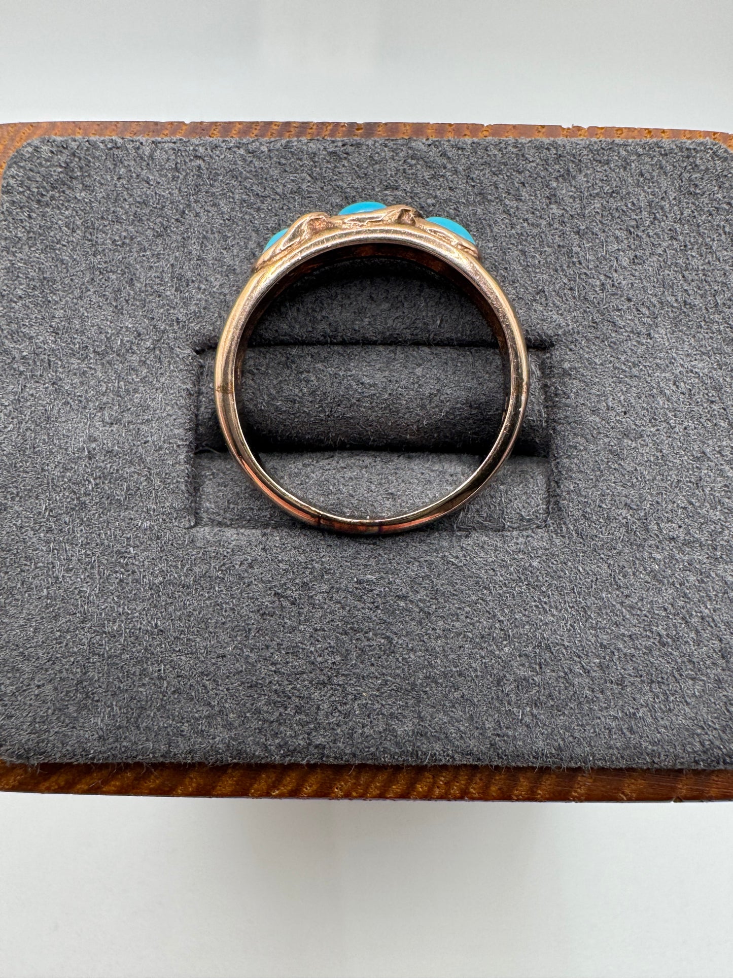 9ct rose gold turquoise ring