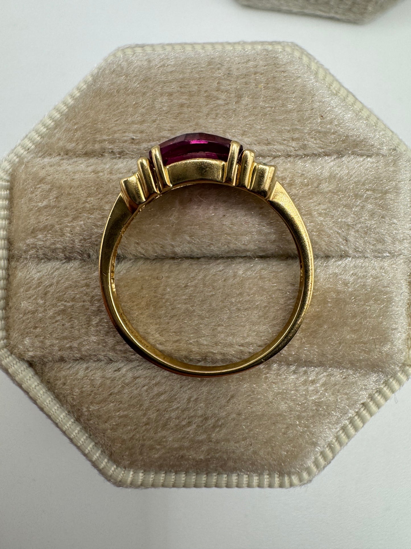 9ct gold tourmaline and diamond ring