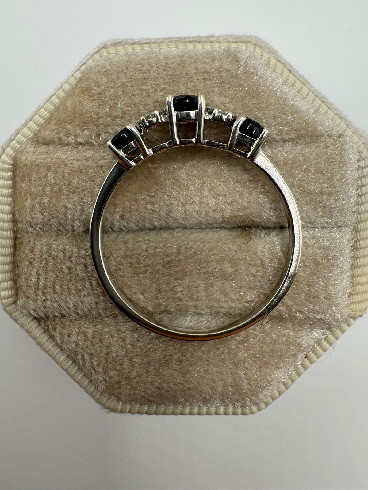 9ct white gold sapphire and diamond ring