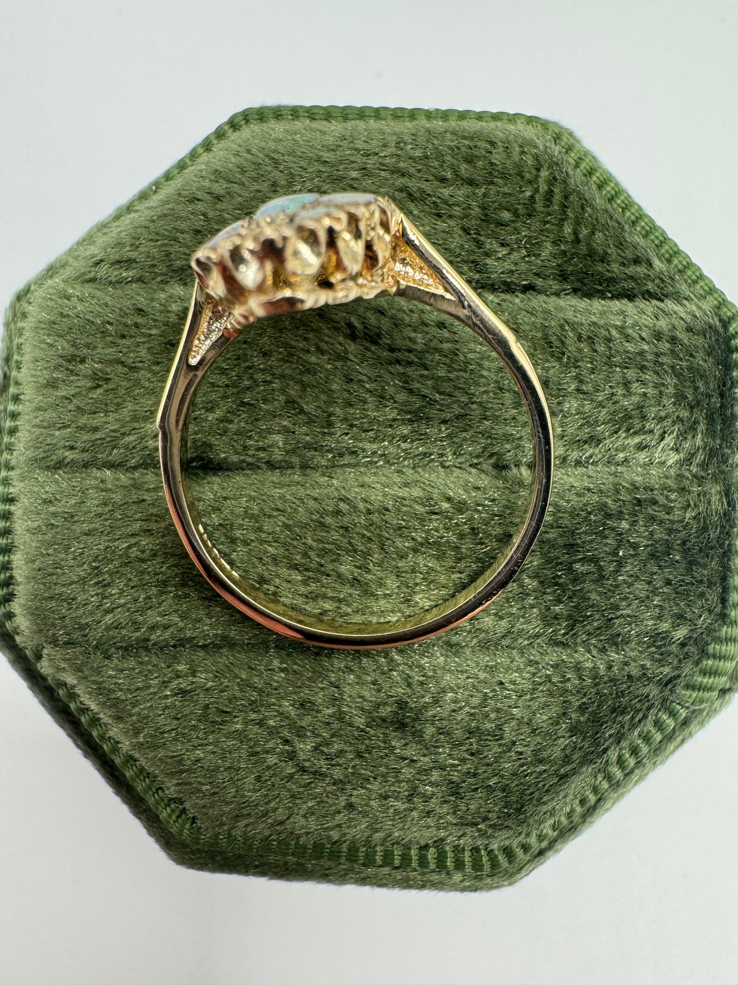 9ct gold opal navette ring