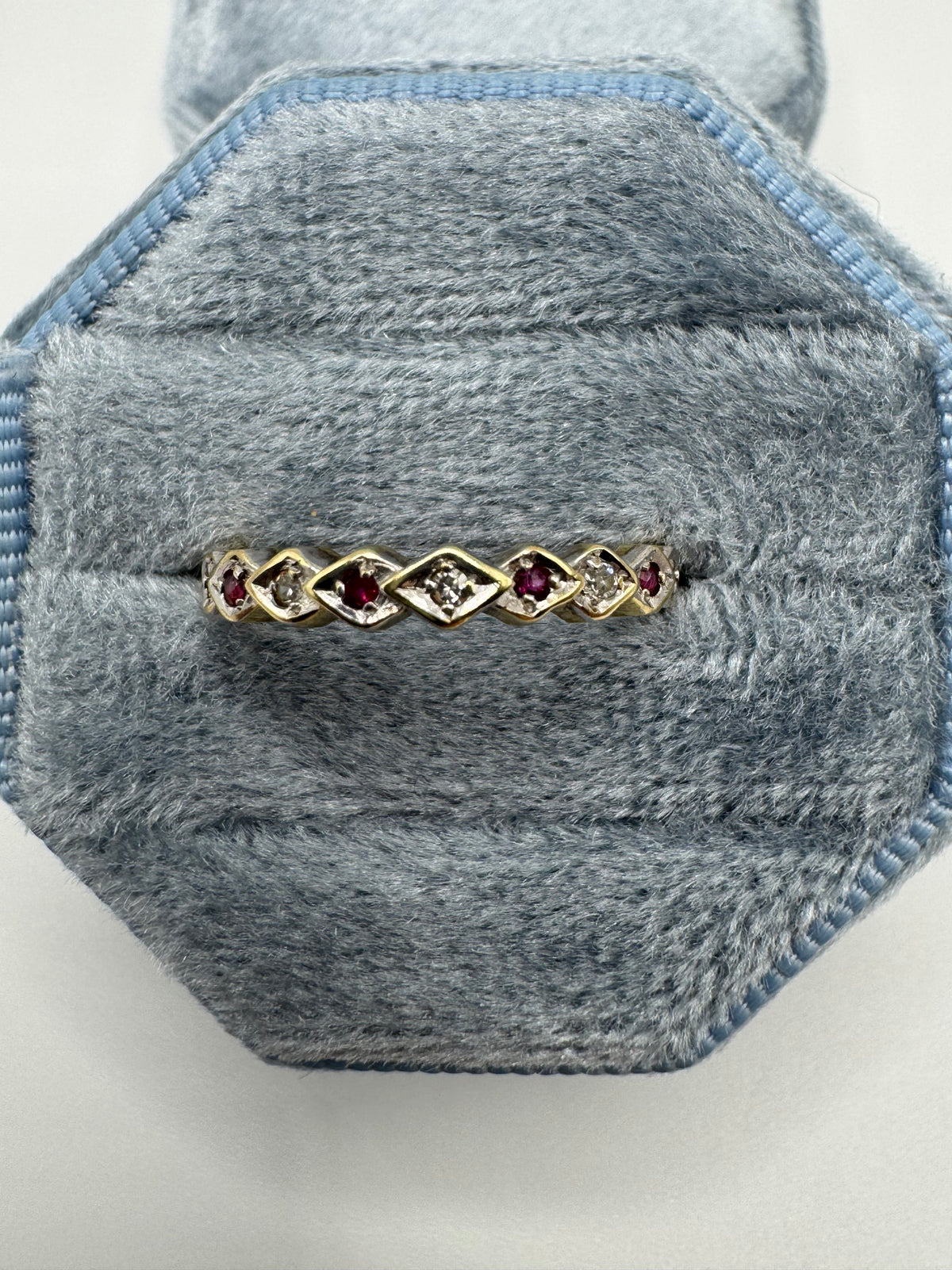 9ct gold ruby and diamond ring