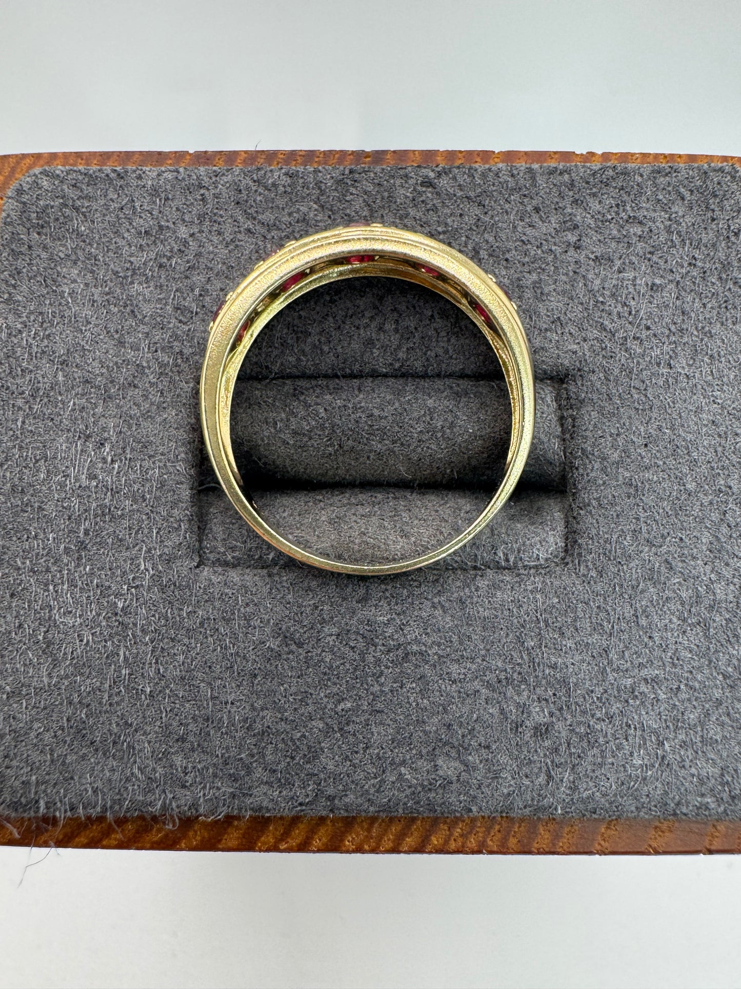 9ct gold ruby and diamond ring