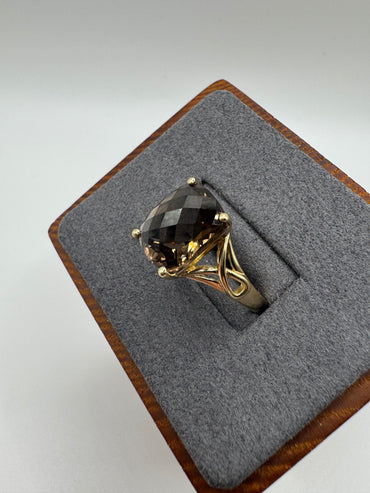 9ct gold Smokey quartz ring