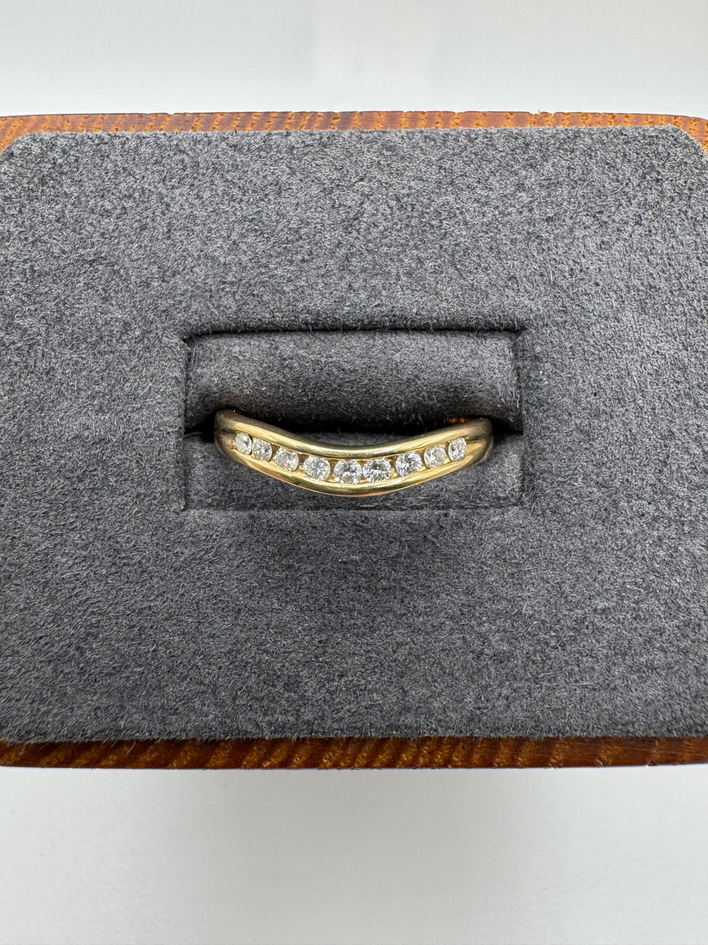 9ct gold diamond wishbone ring