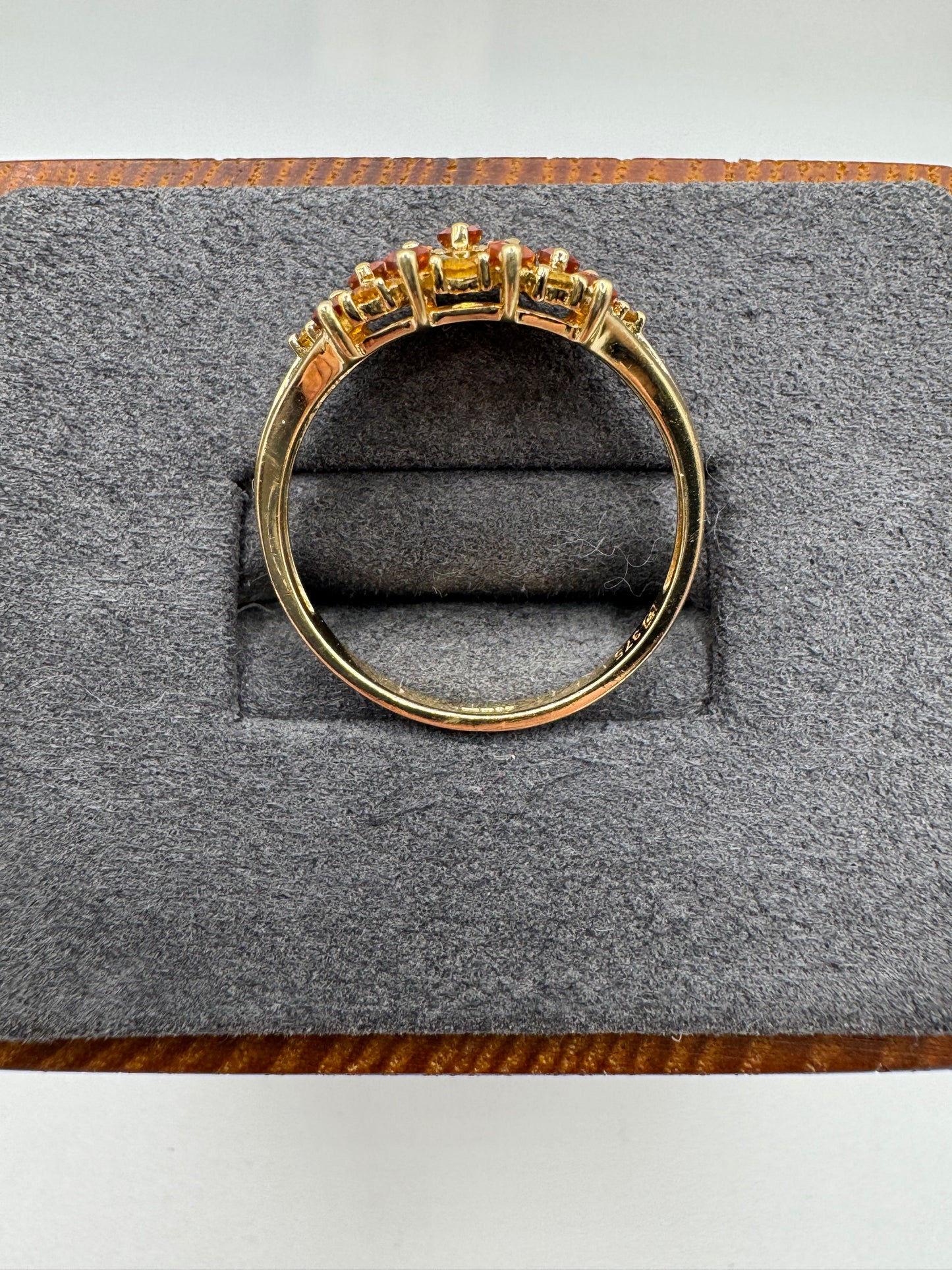 9ct gold citrine cluster ring