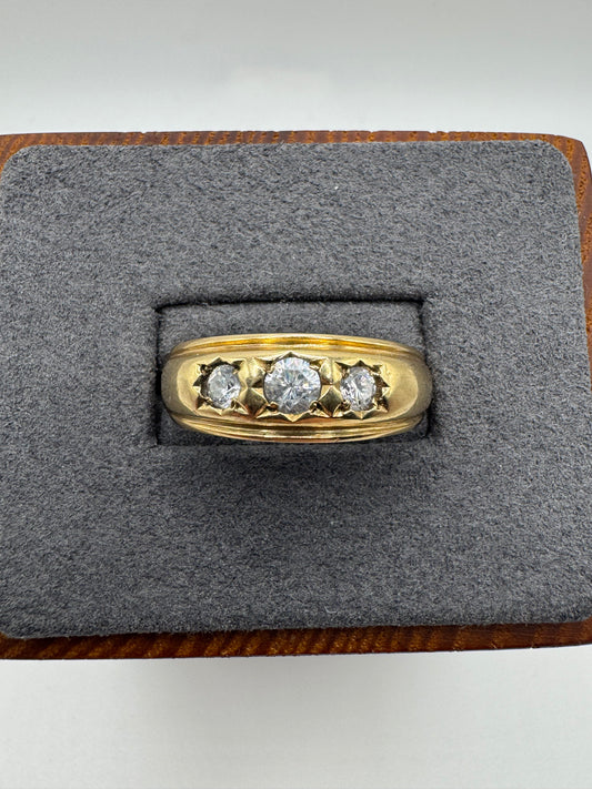 9ct gold cz gypsy ring