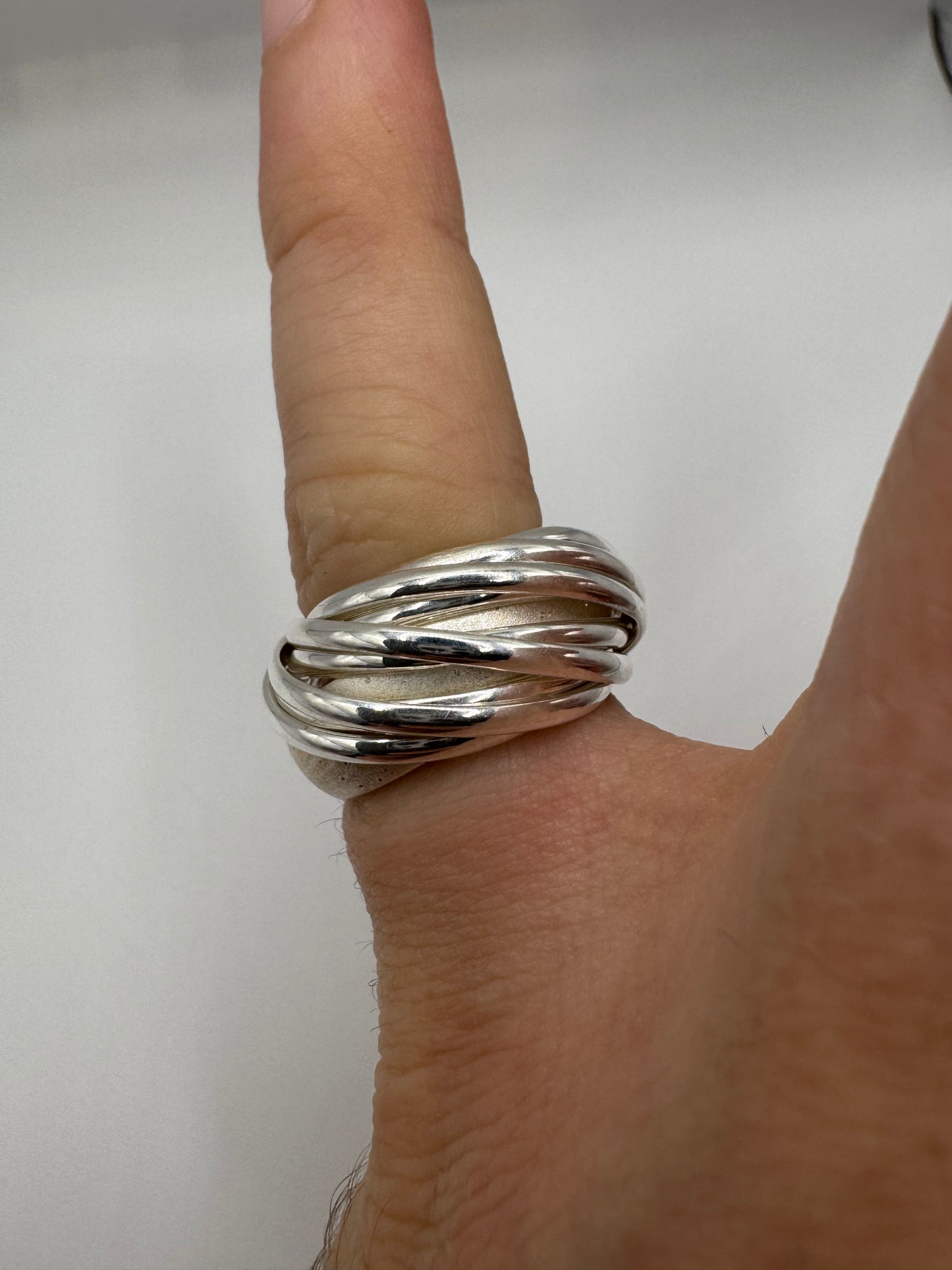 Silver Russian band style ring (4-H1/2)