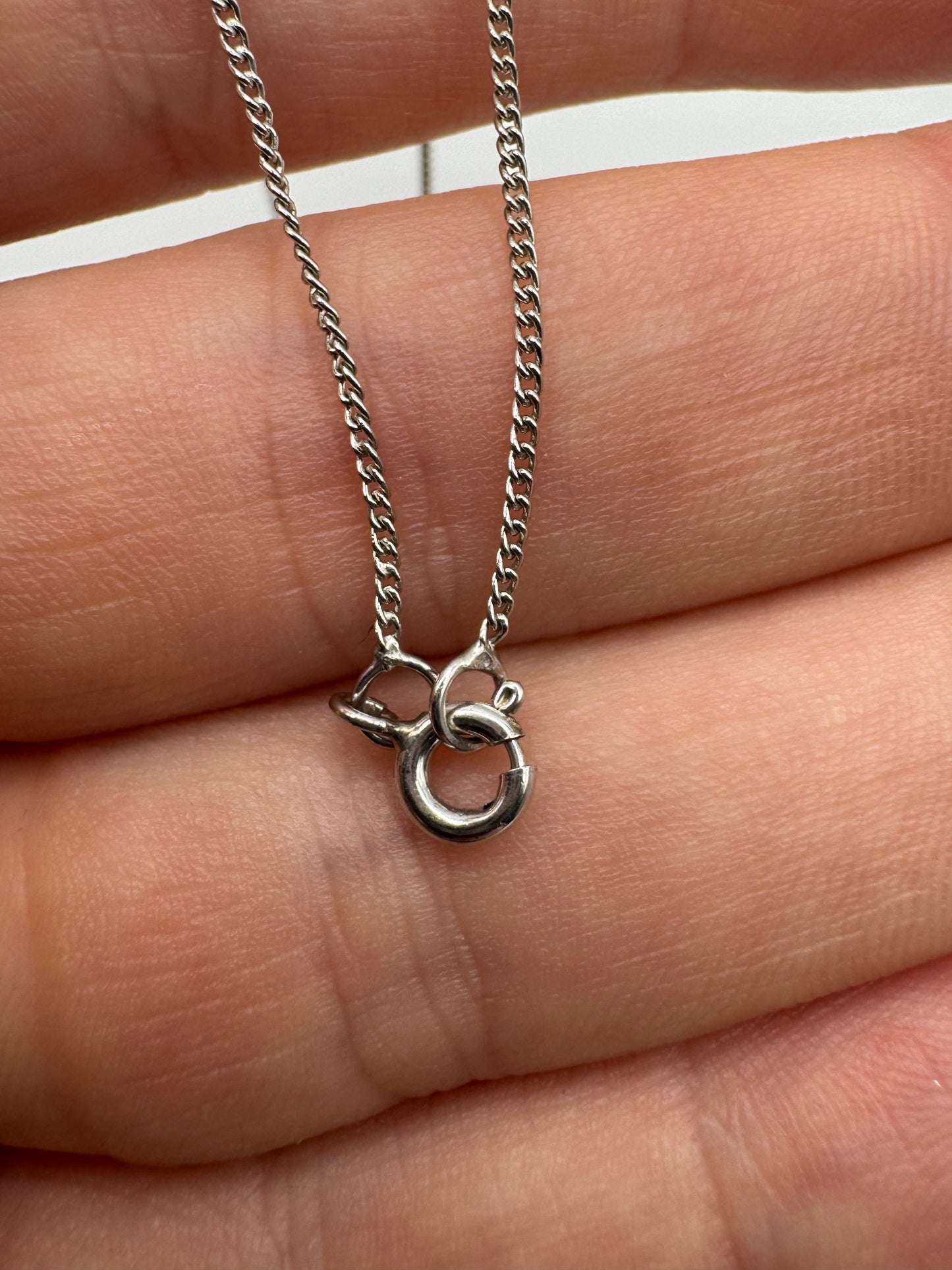 Silver diamond cluster necklace