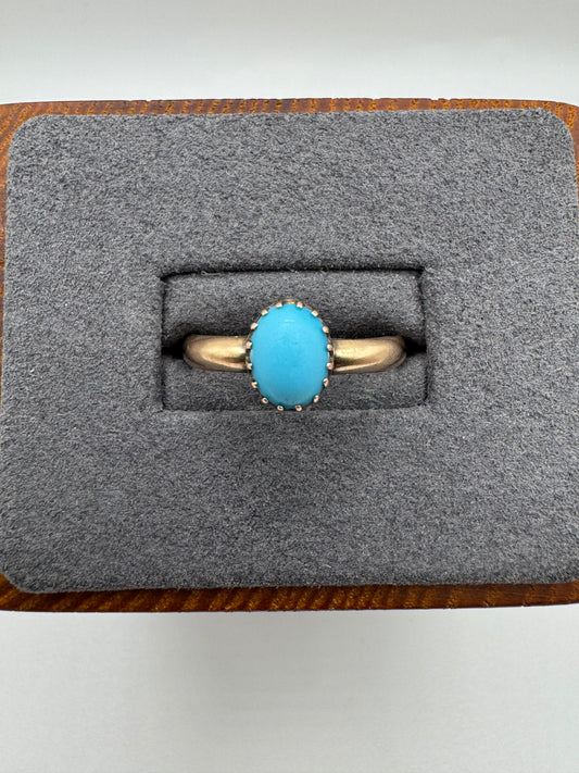 9ct gold turquoise ring