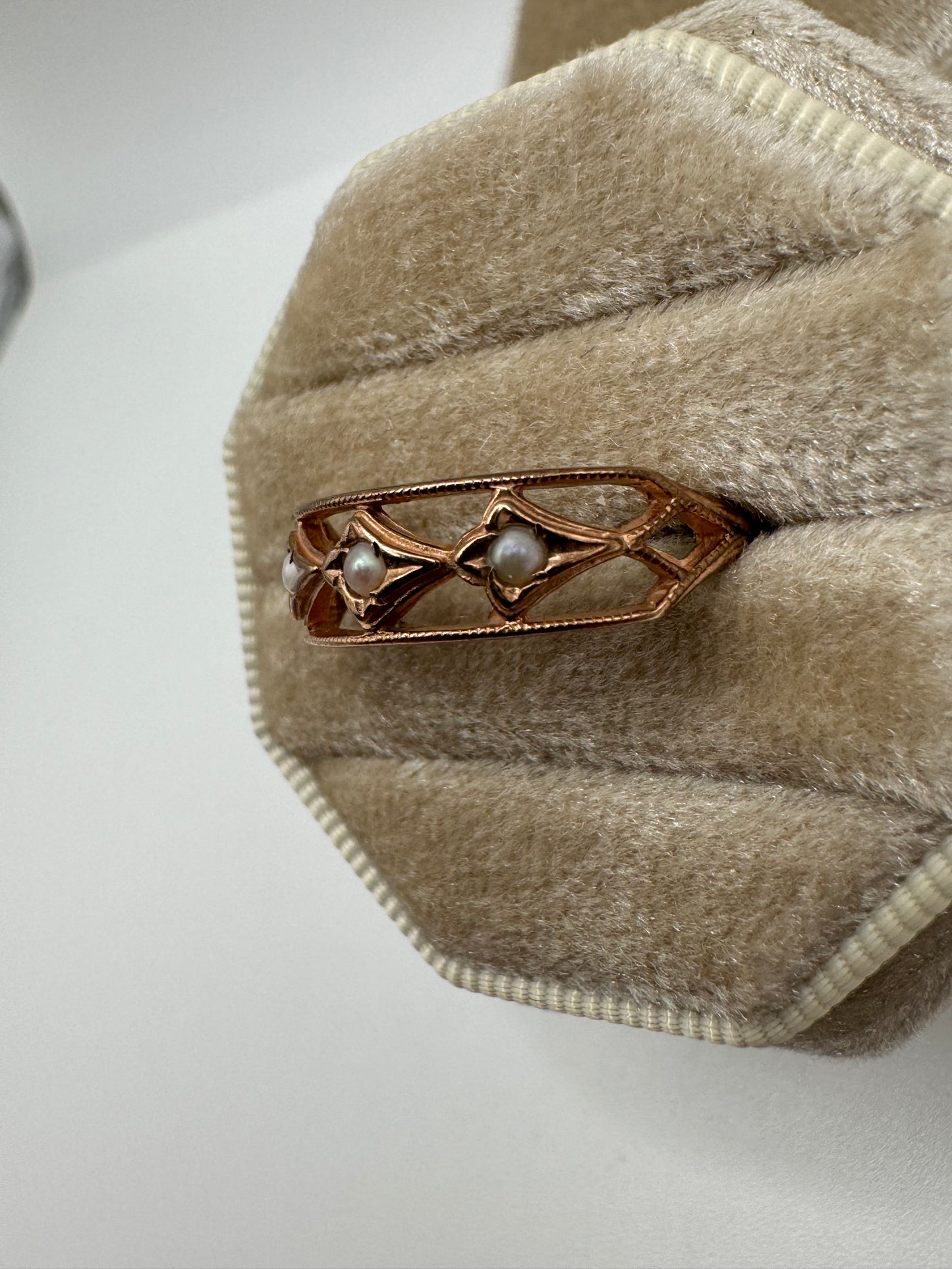 9ct rose gold pearl ring