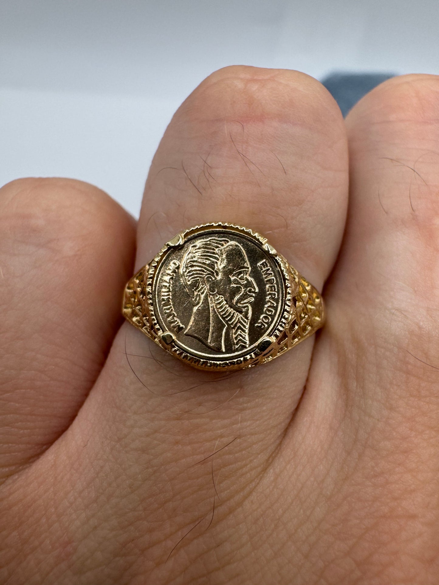 9ct gold coin ring